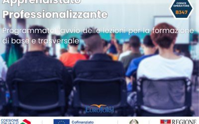 APPRENDISTATO PROFESSIONALIZZANTE (Regione Piemonte). Programmato l’avvio delle Attività Formative – Sportello Novembre 2022