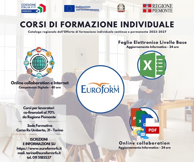 CORSI DI FORMAZIONE INDIVIDUALE – CATALOGO REGIONALE DELL’OFFERTA DI FORMAZIONE INDIVIDUALE CONTINUA E PERMANENTE 2023-2027