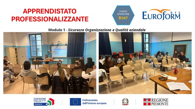 APPRENDISTATO PROFESSIONALIZZANTE (Regione Piemonte). Terminate le Attività Formative relative al Modulo 1 – Sportello Ottobre 2023