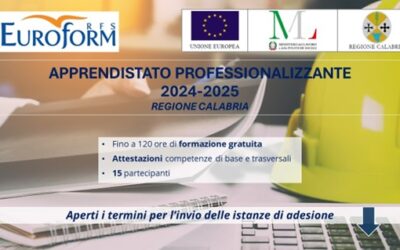 APPRENDISTATO PROFESSIONALIZZANTE 2024/2025 – REGIONE CALABRIA