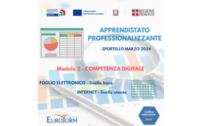 APPRENDISTATO PROFESSIONALIZZANTE (Regione Piemonte) – Avvio Attività Formative Modulo 2 – Sportello Marzo 2026